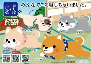 豆しば三兄弟みんなで寝そべり４の画像
