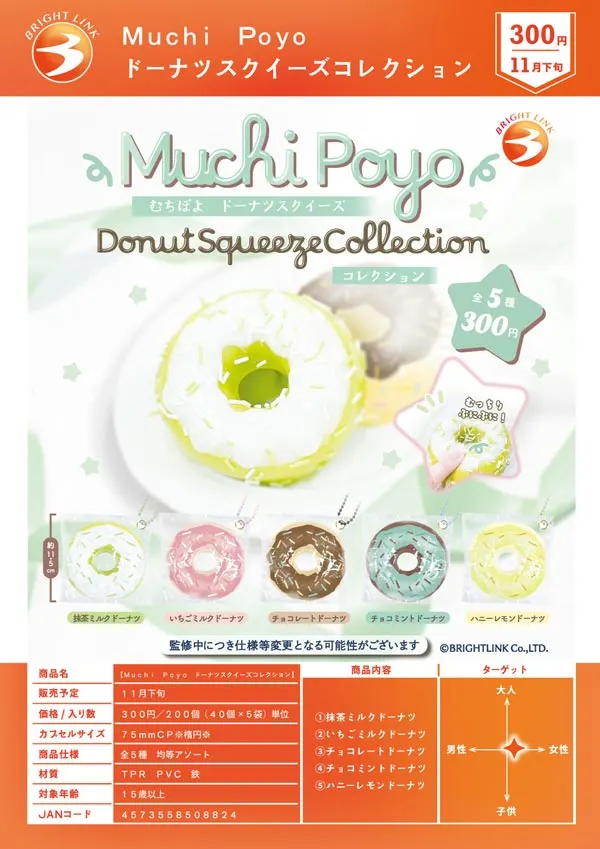 Muchi Poyo ドーナツスクイーズコレクション(画像)