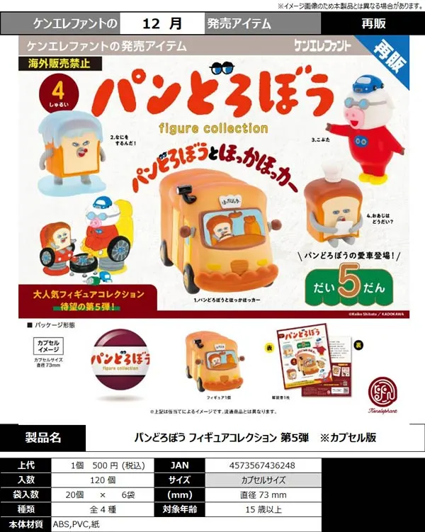 《再販》パンどろぼう フィギュアコレクション第5弾(画像)