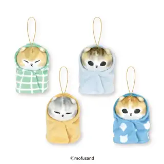 mofusand 包まれにゃんこ マスコットぬいぐるみの画像