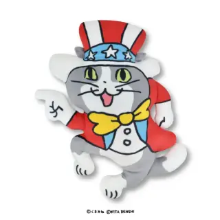 仕事猫×ジャグラー ぬいぐるみクッションの画像