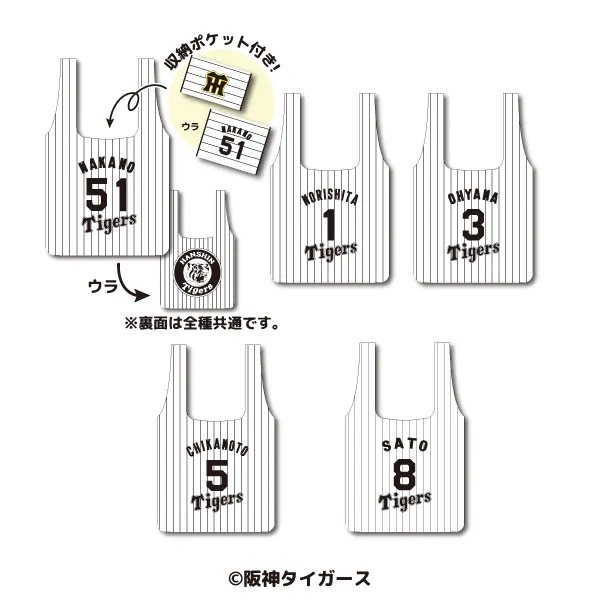 阪神タイガース 選手ECOバッグ(画像)