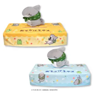おでかけ子ザメ マスコット付きティッシュケースカバーの画像