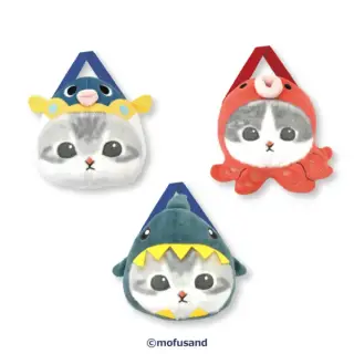 mofusand 海の生き物にゃん ぬいぐるみパスケースポーチの画像