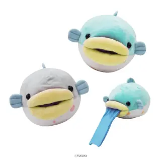 ガブガブひんやり！フグBIGぬいぐるみの画像