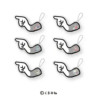 仕事猫 指差しアクリルキーホルダーの画像