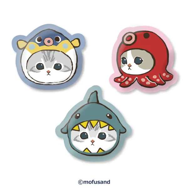 mofusand 海の生き物にゃん フェイスクッション(画像)