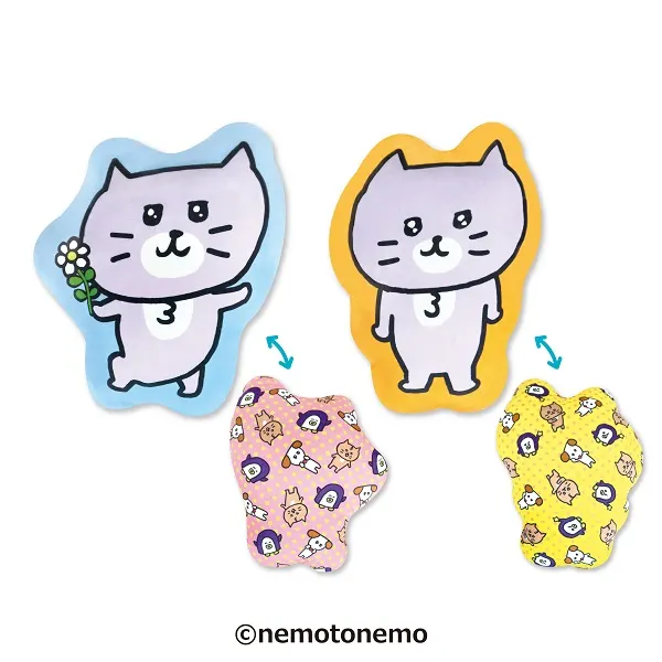 灰色キャット ダイカットクッション(画像)