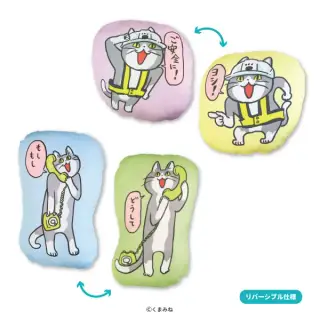 電話猫＆仕事猫 クッションの画像