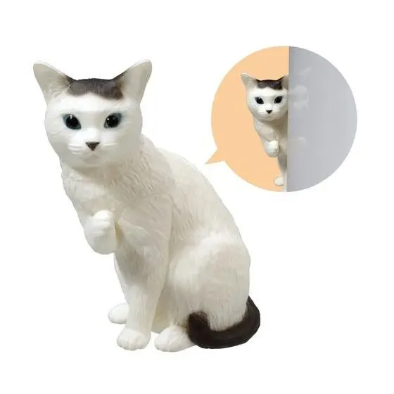 アニコラ デスクでがんばるニャン ものかげからのぞくニャン(ぶち)