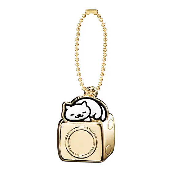 ねこあつめ ダイキャストラバーチャーム しろねこさん＆サイコロキューブ