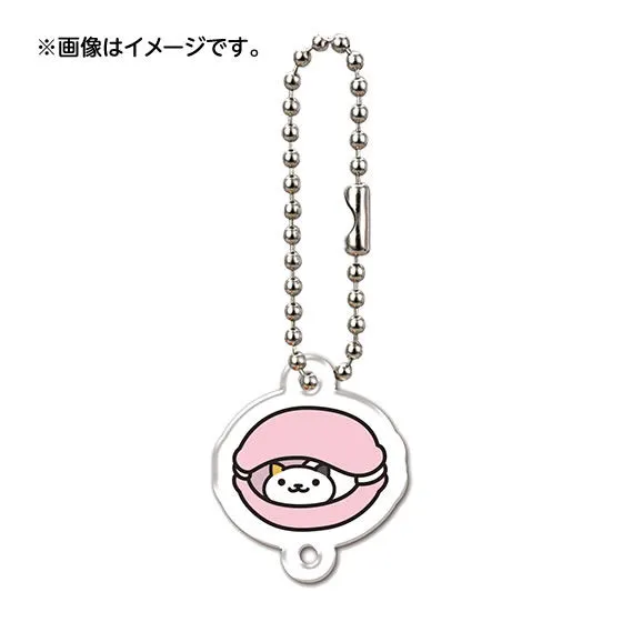 たべものグッズでねこあつめ しろみけさん&ねこマカロン(ピンク)