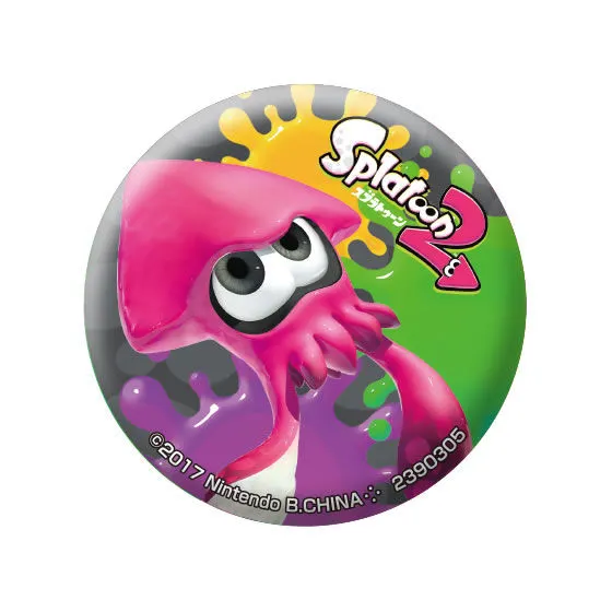 スプラトゥーン2 イカしたブロマイド缶バッジコレクション イカA(ネオンピンク)