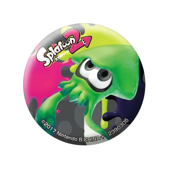 スプラトゥーン2 イカしたブロマイド缶バッジコレクション イカA(ネオングリーン)