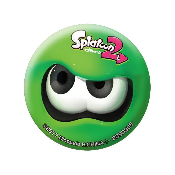 スプラトゥーン2 イカしたブロマイド缶バッジコレクション イカB(ネオングリーン)