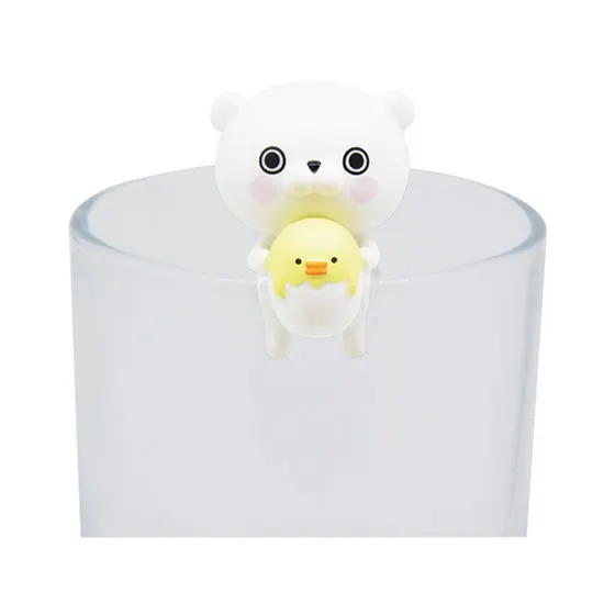 ヨッシースタンプ　つくえの上のヨッシースタンプ ぶら下がるくまさん