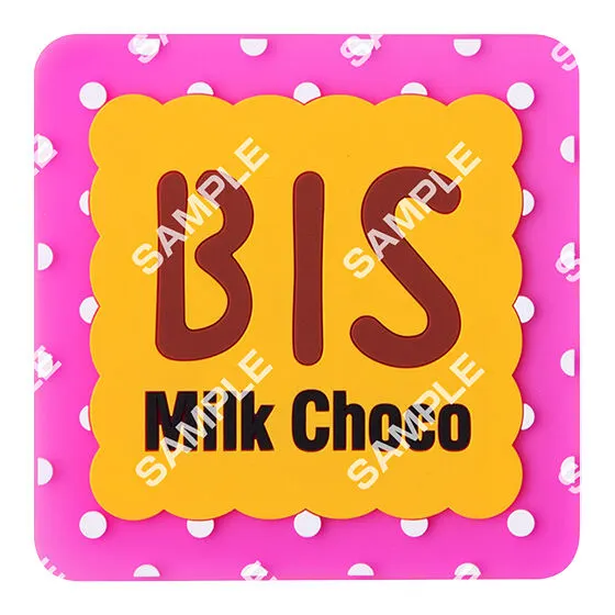 チロルチョコ クリアラバーコースター ビス(ピンク)