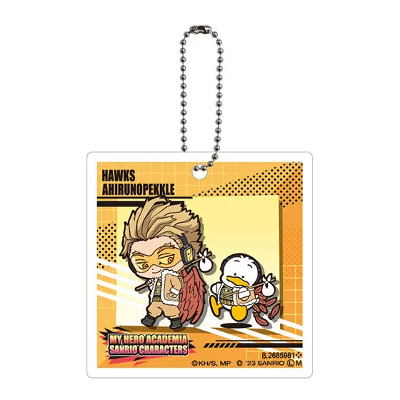 僕のヒーローアカデミア×サンリオキャラクターズ アクリルチャーム2 ホークス×あひるのペックル
