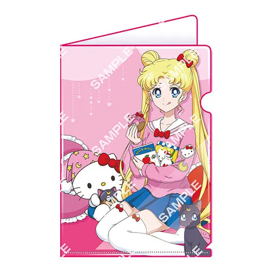 「美少女戦士セーラームーン」シリーズ×サンリオキャラクターズ miniクリアファイルコレクション デザイン①月野うさぎ×ハローキティ