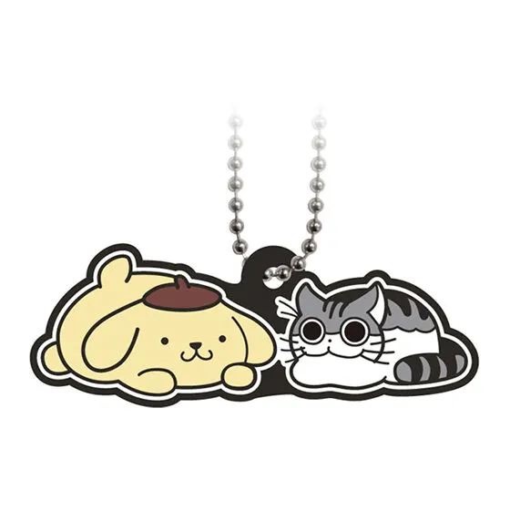 夜は猫といっしょ×サンリオキャラクターズ スペシャルラバーマスコット ポムポムプリン×キュルガA
