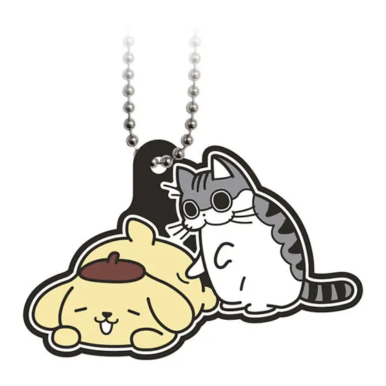 夜は猫といっしょ×サンリオキャラクターズ スペシャルラバーマスコット ポムポムプリン×キュルガB