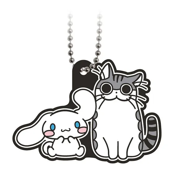 夜は猫といっしょ×サンリオキャラクターズ スペシャルラバーマスコット シナモロール×キュルガA