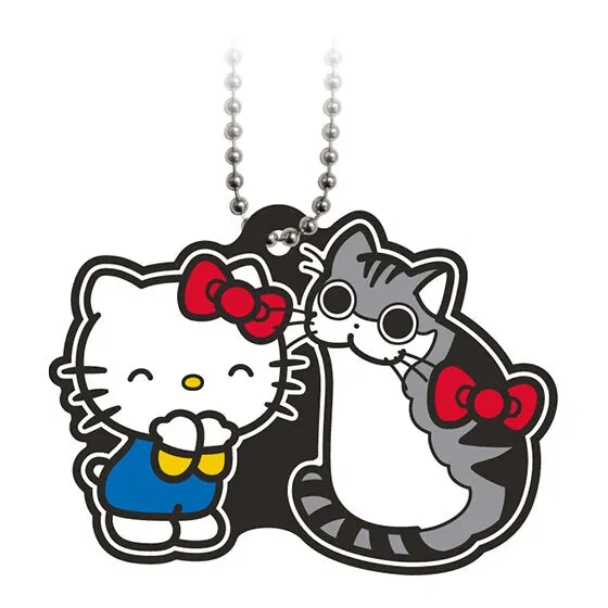 夜は猫といっしょ×サンリオキャラクターズ スペシャルラバーマスコット ハローキティ×キュルガA