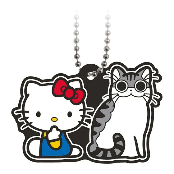 夜は猫といっしょ×サンリオキャラクターズ スペシャルラバーマスコット ハローキティ×キュルガB