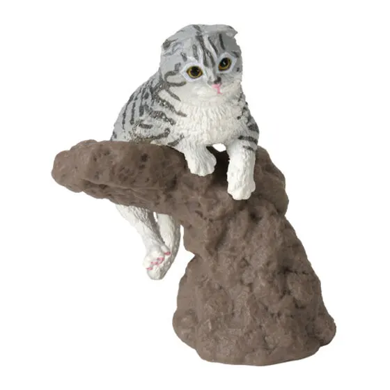 いきもの大図鑑 指まきコレクション 猫 スコティッシュフォールド（シルバータビー）