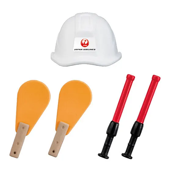 JAPAN AIRLINES ミニチュアコレクション ヘルメット ＆ パドル ＆ 誘導灯