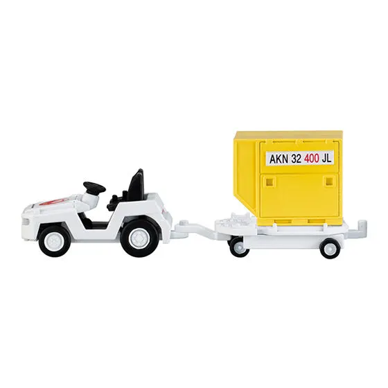 JAPAN AIRLINES ミニチュアコレクション トーイングトラクター＋幸せの黄色いコンテナ