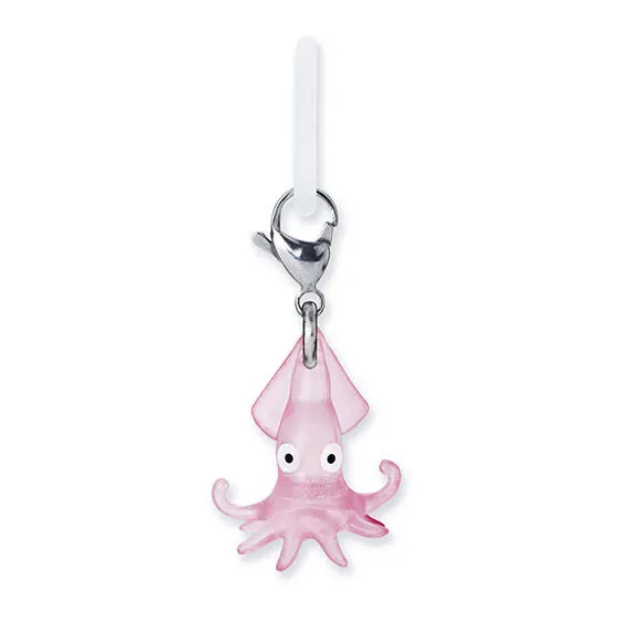 水辺のいきものめじるしアクセサリー イカ ピンク