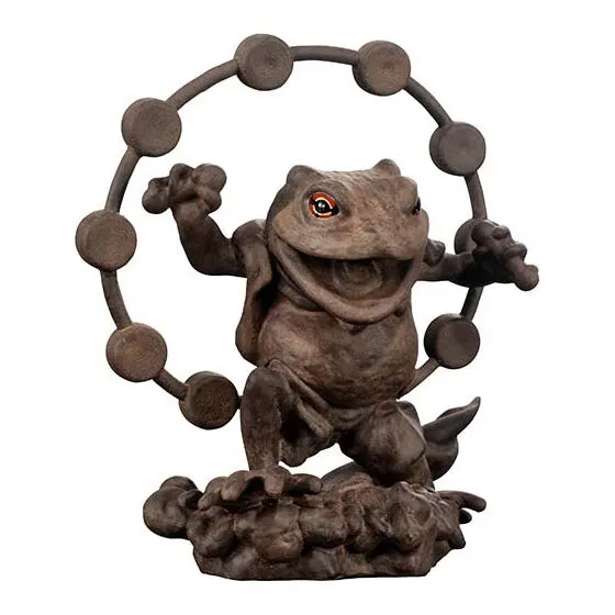 Art in Gashapon カエルの風神雷神像 カエルの雷神像(木像カラー)