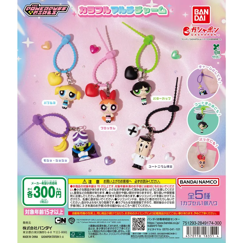 パワーパフ ガールズ カラフルマルチチャームの台紙