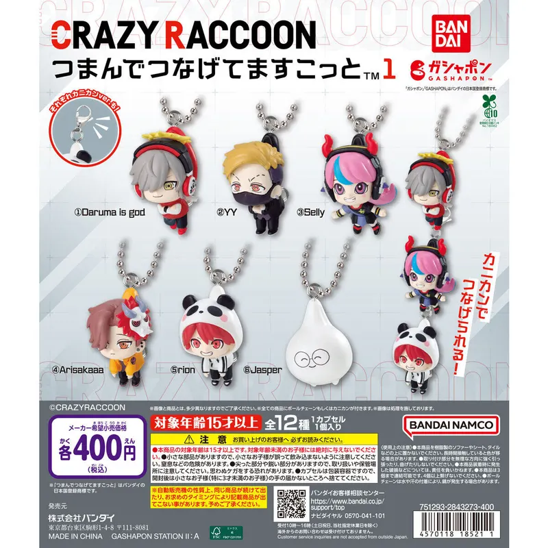 CRAZY RACCOON つまんでつなげてますこっと1の台紙