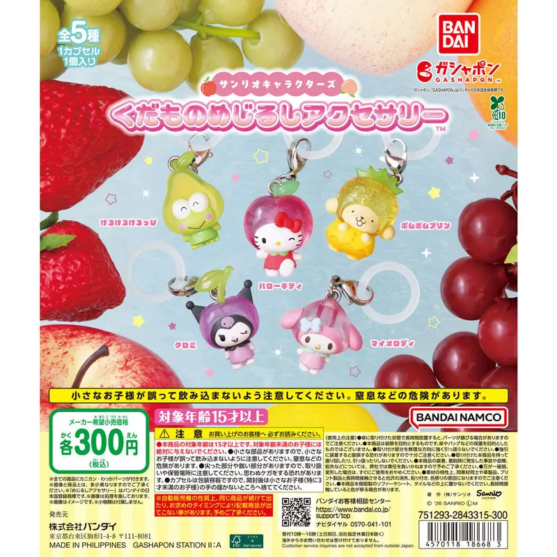 サンリオキャラクターズ くだものめじるしアクセサリーの台紙