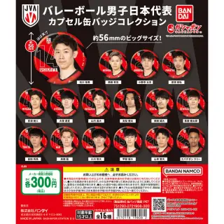 バレーボール男子日本代表 カプセル缶バッジコレクションの画像