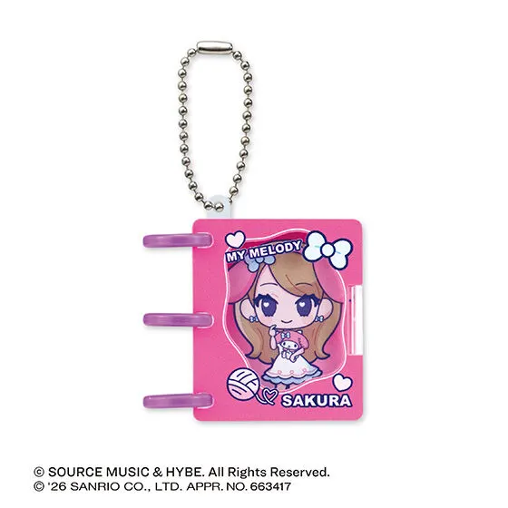 LE SSERAFIM × MY MELODY & KUROMI リングノートマスコットチャーム SAKURA(A)
