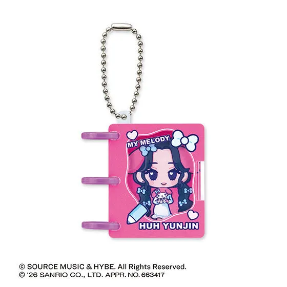 LE SSERAFIM × MY MELODY & KUROMI リングノートマスコットチャーム HUH YUNJIN(A)