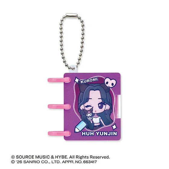 LE SSERAFIM × MY MELODY & KUROMI リングノートマスコットチャーム HUH YUNJIN(B)