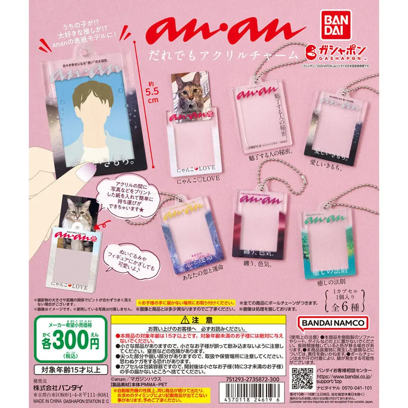 anan だれでもアクリルチャームの台紙