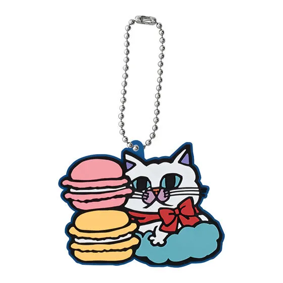 切り絵クリエイターKEN カプセルラバーマスコット マカロンねこ