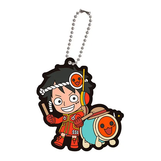 ワンピース×太鼓の達人 カプセルラバーマスコット ルフィ どんちゃん