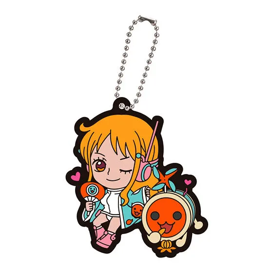 ワンピース×太鼓の達人 カプセルラバーマスコット ナミ どんちゃん