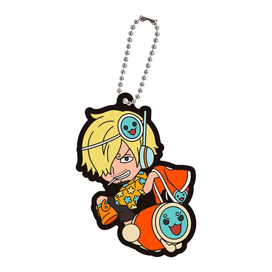 ワンピース×太鼓の達人 カプセルラバーマスコット サンジ かっちゃん
