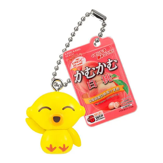 かむかむシリーズ ミニチュアチャーム かむかむ白桃(パウチ)&かむぴよ