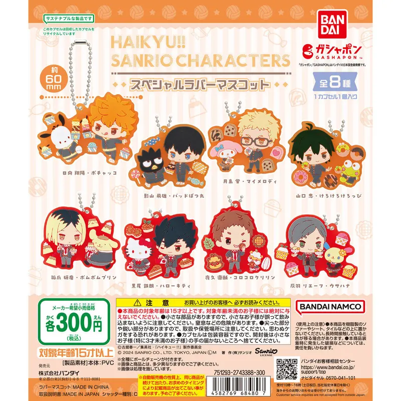 ハイキュー!!×サンリオキャラクターズ スペシャルラバーマスコットの台紙