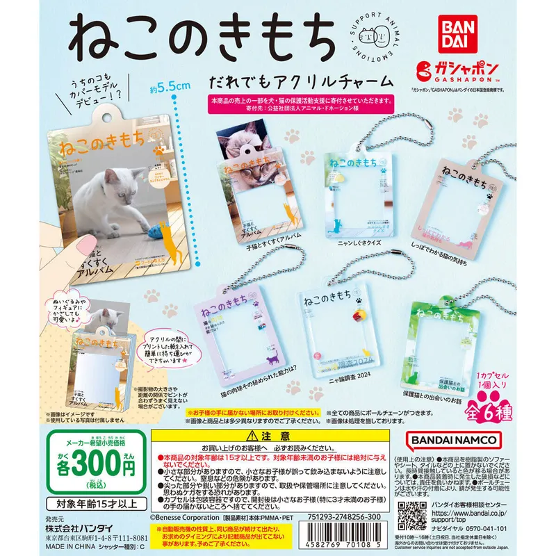 ねこのきもち だれでもアクリルチャームの台紙