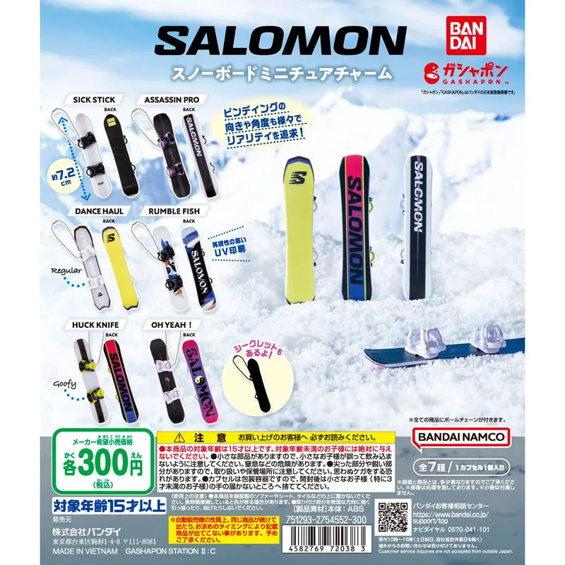 SALOMON スノーボードミニチュアチャームの台紙