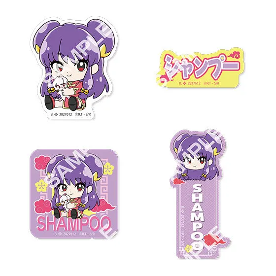 らんま1/2 ステッカーコレクション シャンプー&シャンプー(猫)のぬいぐるみ